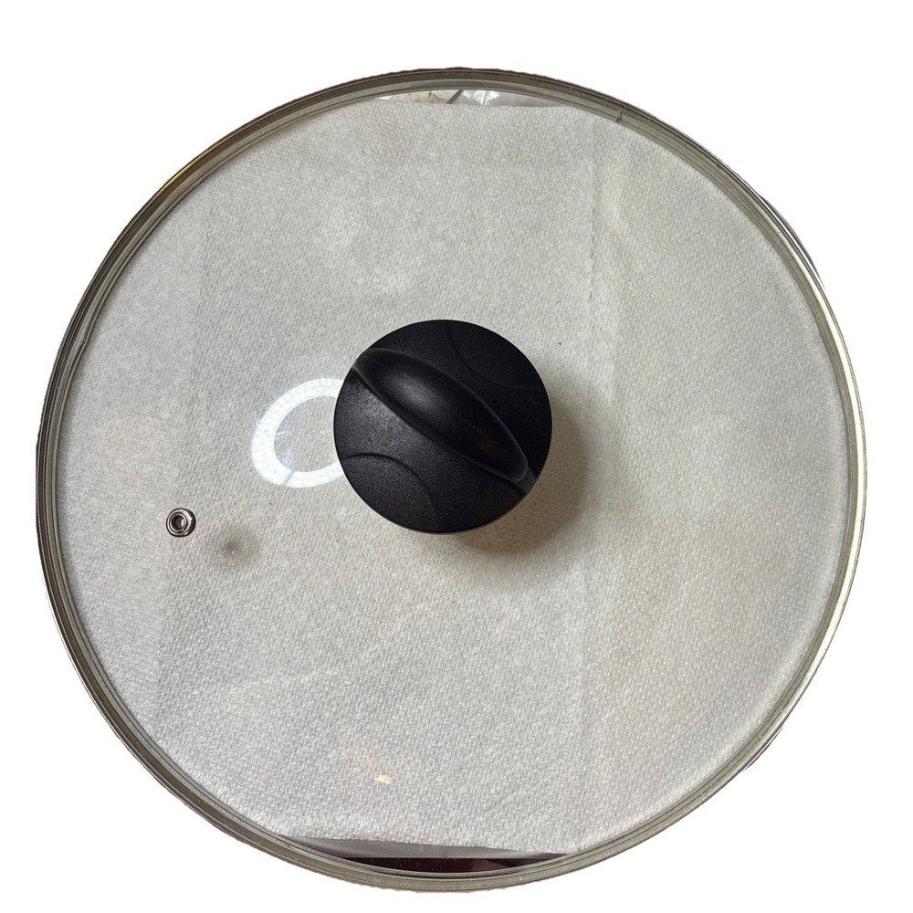 Replacement‎ Glass Lid with Vent Hole For Frying Pan Black Handle 11 1/2"